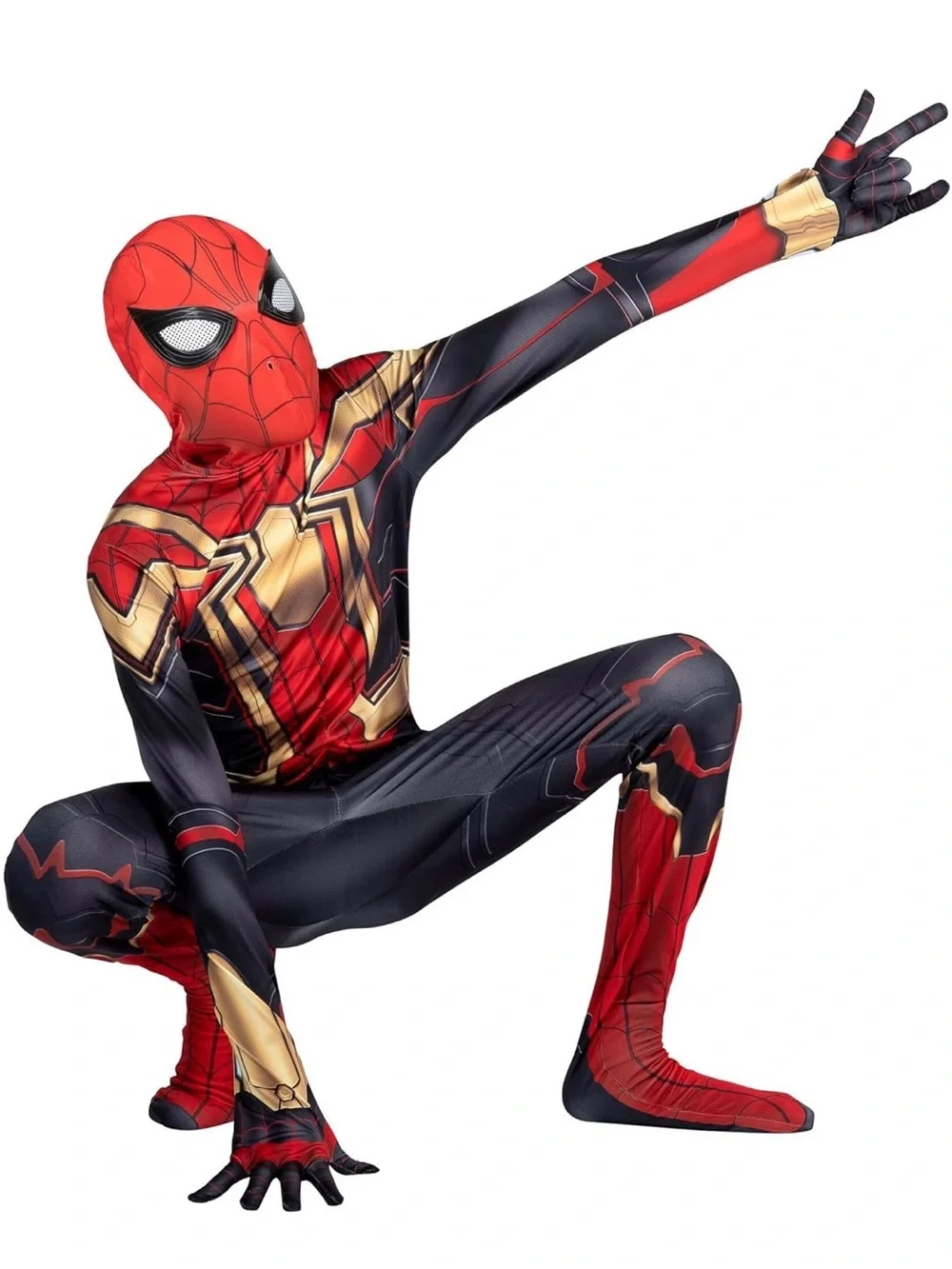 MARVEL Integrated Spider-Man Youth Deluxe Zentai Costume - Stretch- Sz L (12-14)